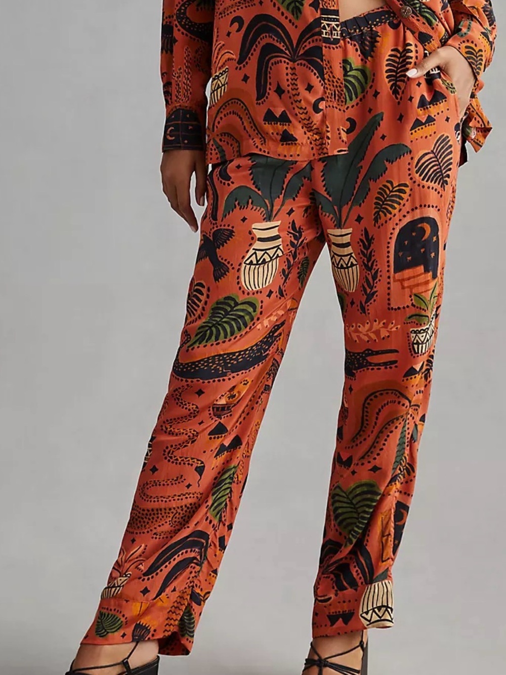 FARM Rio x Anthropologie Safari Animal Print Viscose Pants Women’s M Medium NEW